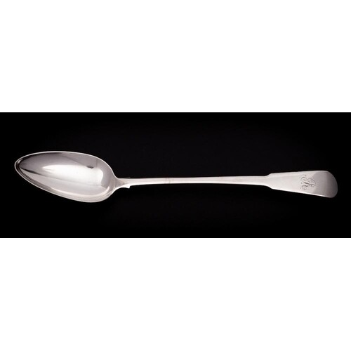 A Victorian provincial silver Fiddle pattern basting spoon, ...