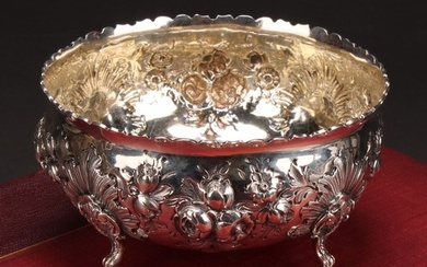 A Victorian silver circular bowl, of 18th century Irish desi...