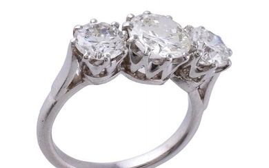 A diamond three stone ring