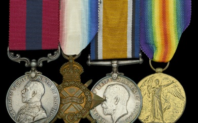 A fine Great War ‘Western Front 1915’ D.C.M. group of four awarded...