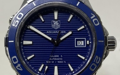 A gentleman's stainless steel Tag Heuer Aquaracer Calibre 5 ...
