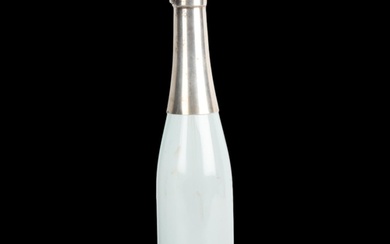 A large Continental silver-mounted glass 'Champagne Bottle' ...