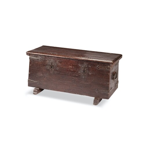 A late 17th century German oak and iron-bound strongbox The ...
