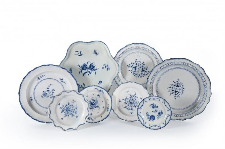 A miscellaneous selection of Staffordshire blue and white painted domestic pearlware