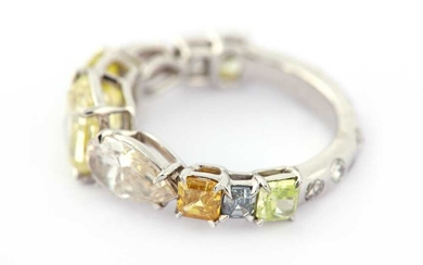 A multi-coloured diamond dress ring