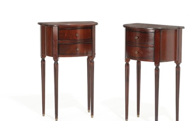 SOLD. A pair of 20th century mahogany side tables, front with two drawers. H. 68....