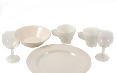 A quantity of catering crockery and glassware