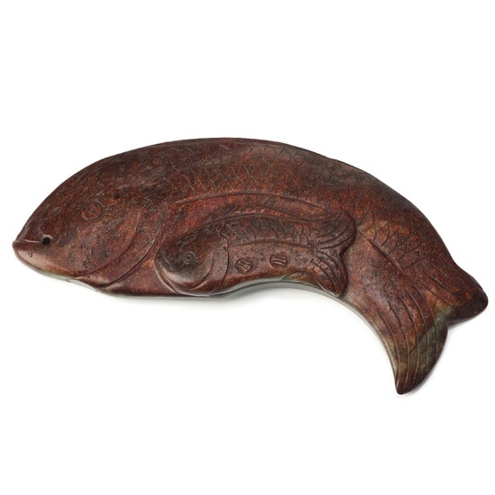 A sculpture of two fishes, Qing dynasty or older.