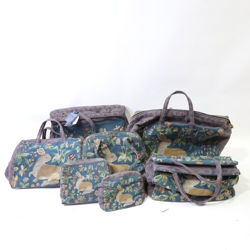 A set of French tapestry design luggage made exclusively for...