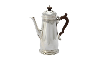 A silver tapering coffee pot by Catchpole & Williams Ltd.