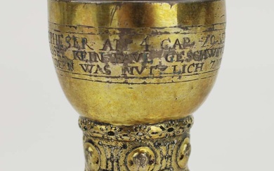 A small german silver and gilt goblet