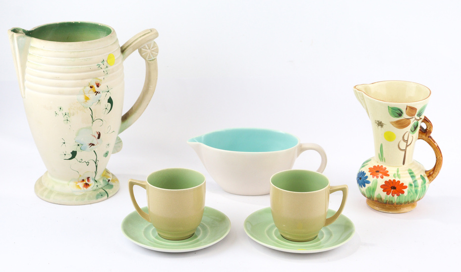 A vintage English ceramic tableware assortment, including a Poole Pottery...