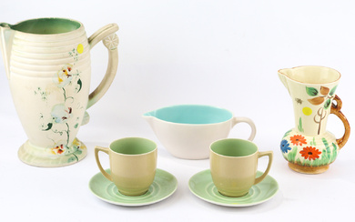 A vintage English ceramic tableware assortment, including a Poole Pottery...