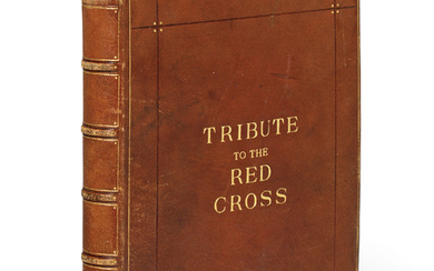 ALBUM AMICORUM – ‘Tributes to the Red Cross, collected by Sir John Squire and Viscount Sudley’, album containing artwork, autograph quotations and signatures from artists, writers, politicians and royalty, [Britain], 1941-1944.