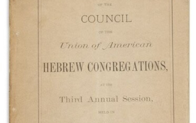 (AMERICAN JUDAICA). Proceedings of the Council of the Union...