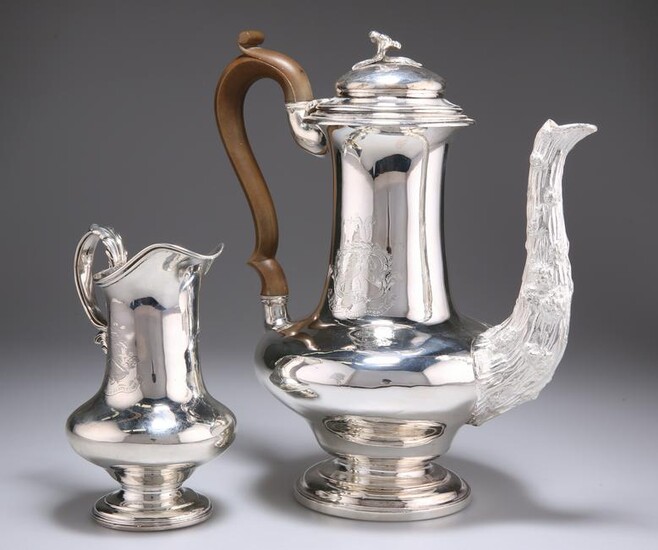 A GEORGE IV SILVER TWO-PIECE COFFEE SERVICE, by