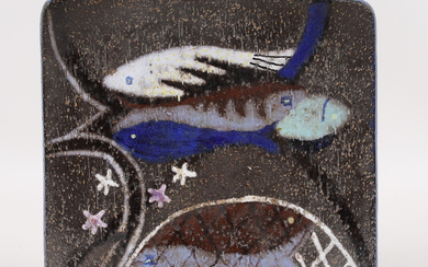 ANNA-LISA THOMSON. A dish, fish motif, pottery, Upsala Ekeby.