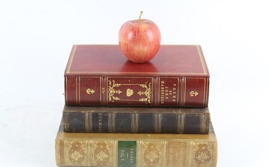 ANTIQUE LEATHER BOUND BOOK GROUPING
