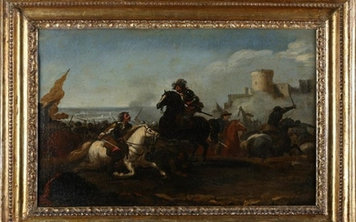 ARTISTA DEL XVIII SECOLO Cavalry battle.
