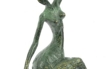 Abstract Sensual Nude Woman Bronze Sculpture