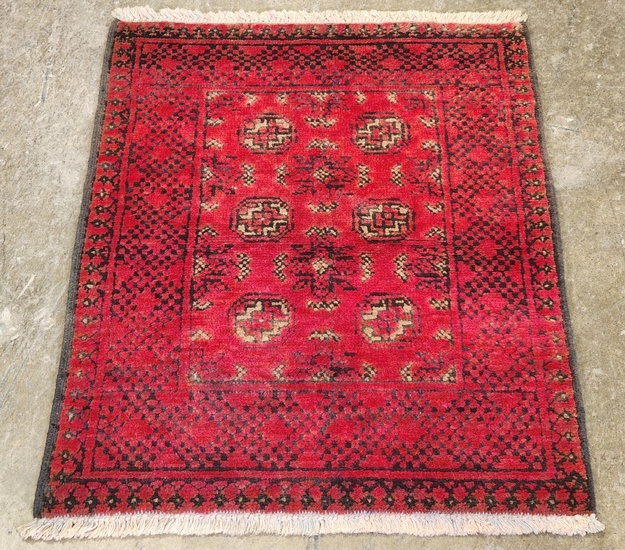 Afghan hand knotted pure wool Bokhara carpet (120 x 80cm)...