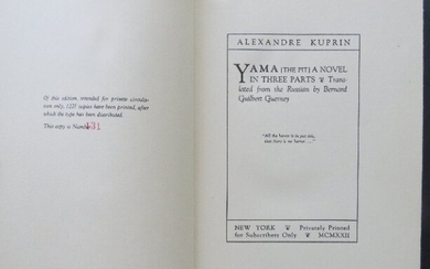 Alexandre Kuprin, The Pit, Yama, 1st Lmtd Ed 1922