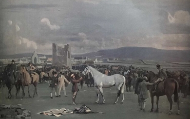 Alfred Munnings, posthumous print, published by The Royal Academy of Arts, 1973 - Kilkenny Horse Fair