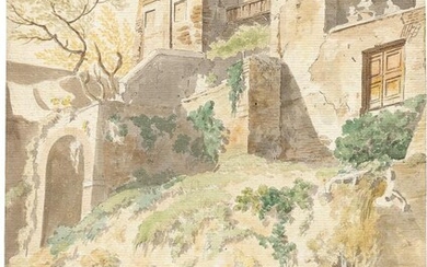 Amalfi, Ansicht einer am abschüssigen Ufer gelegenen Villa.