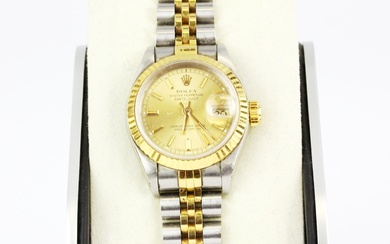 An 18ct yellow gold and steel Inox Rolex Datejust wristwatch with date function.