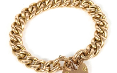 An Edwardian 15ct gold curb bracelet, by S Blanckensee and Sons Ltd.