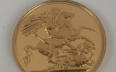 An Elizabeth II gold proof sovereign, 1988, cased with paper...