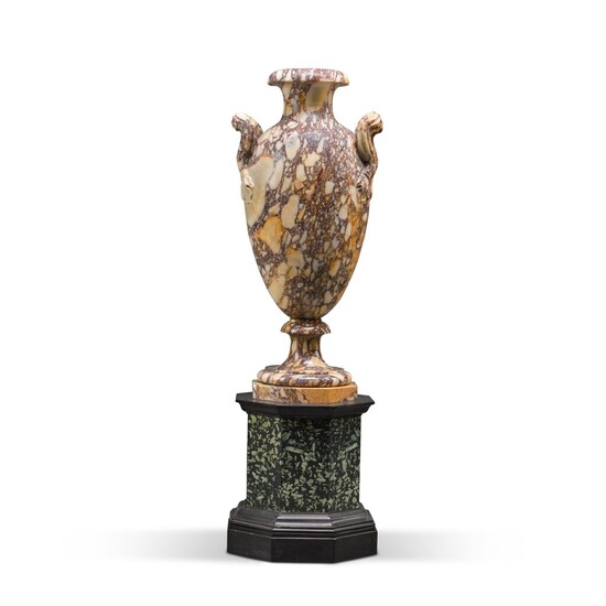 An Italian breccia di Sciro marble urn, 19th century