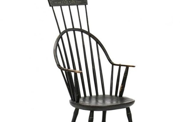 Antique American Comb Back Rocking Chair
