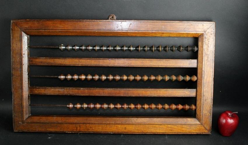 Antique French wooden abacus