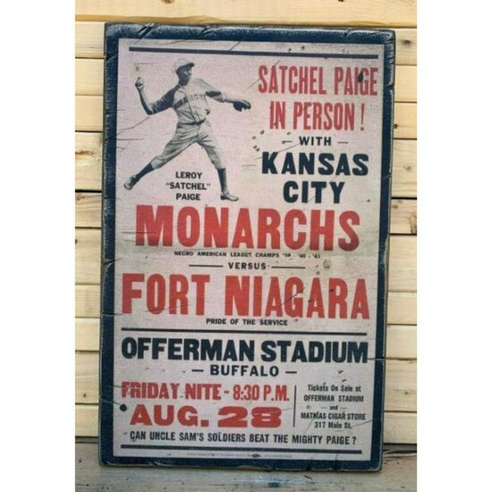 Antique Style Negro League, Monarchs Baseball Wooden