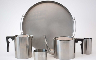 Arne Jacobsen Stelton stainless steel tea set