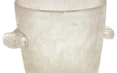Art Deco Frosted Art Glass Ice Bucket