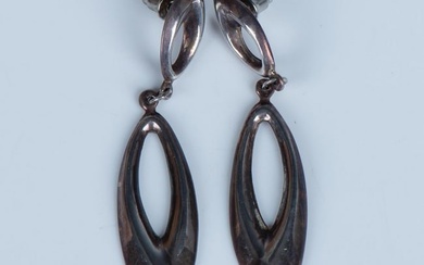 Art Deco Sterling Silver Dangling Earrings