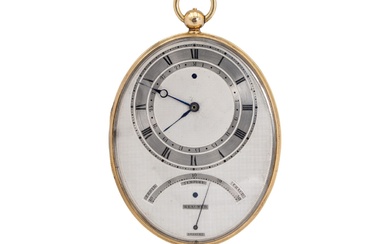 Arthur Rubinstein An important and unique, one-handed, oval pocket watch with concentric...