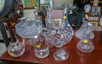Assortment of Cut & Pressed Glass Serving Pieces