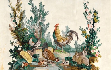 Attic in wallpaper after J.B Huet, Riottot manufacture, circa 1835-1840