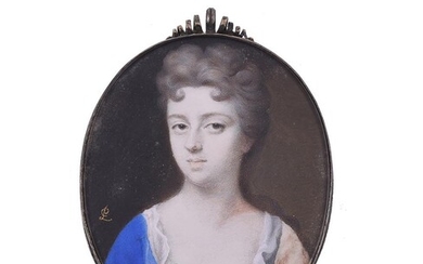 Attributed to Edward Lens (British fl. 1725-1749), A lady, wearing blue dress