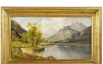 B. Lambert (1843 - 1902/05) - a painting "Am Grundlsee"