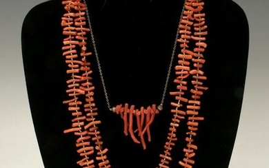 BRANCH CORAL NECKLACE CHOKER EARRINGS SET
