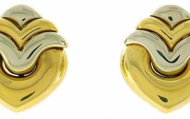BVLGARI Gold Clip-on EARRINGS Authentic Signed Bulgari
