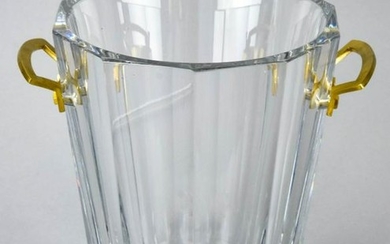Baccarat Crystal & Brass Handle Ice Bucket