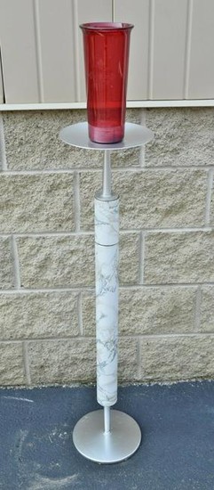 Beautiful Older Standing Sanctuary Lamp with Red Glass