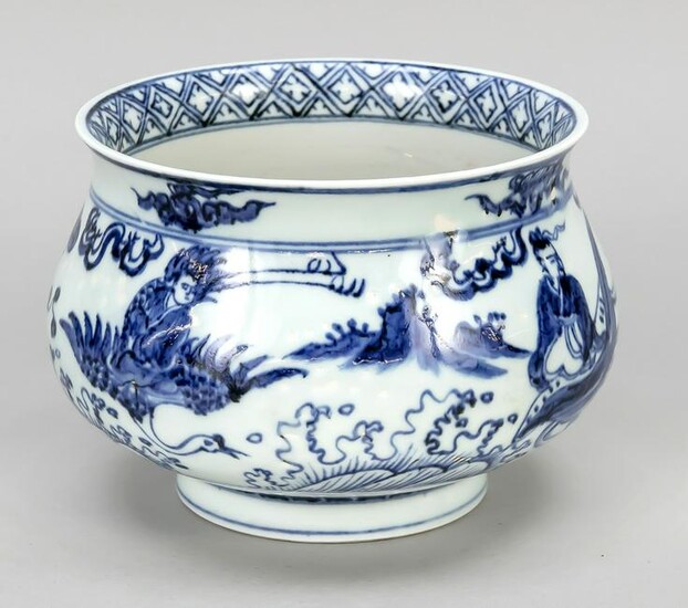 Blue and white bowl, China, 20