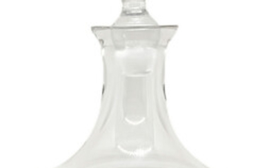 Bottiglia in cristallo pesante, con tappo. H cm 32