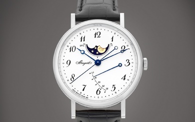 Breguet Reference 7787 | A white gold wristwatch with moon phases, power reserve indication and enamel dial, Circa 2019 | 寶璣 | 型號7787 | 白金腕錶，備月相、動力儲備顯示及琺瑯錶盤，約2019年製